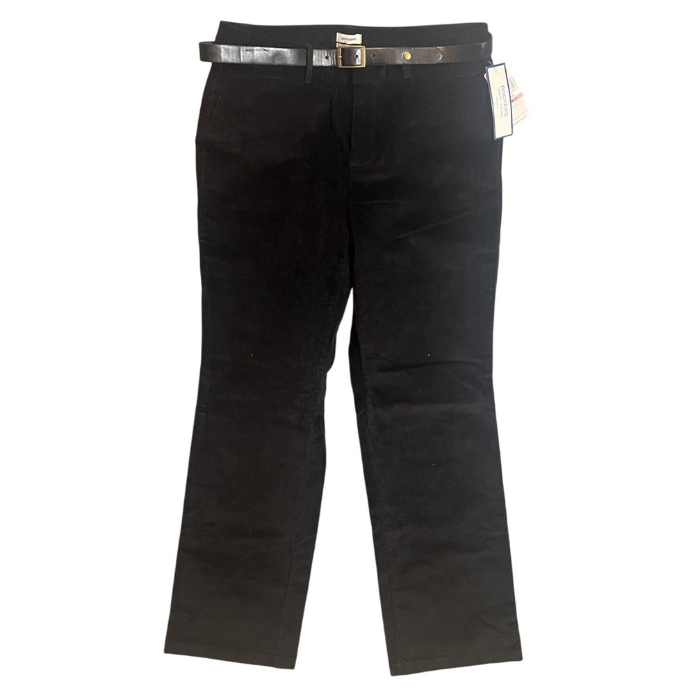 Dockers Women's Black Corduroy Pants Ideal Fit Mid Rise Size 10 MED New With Tag